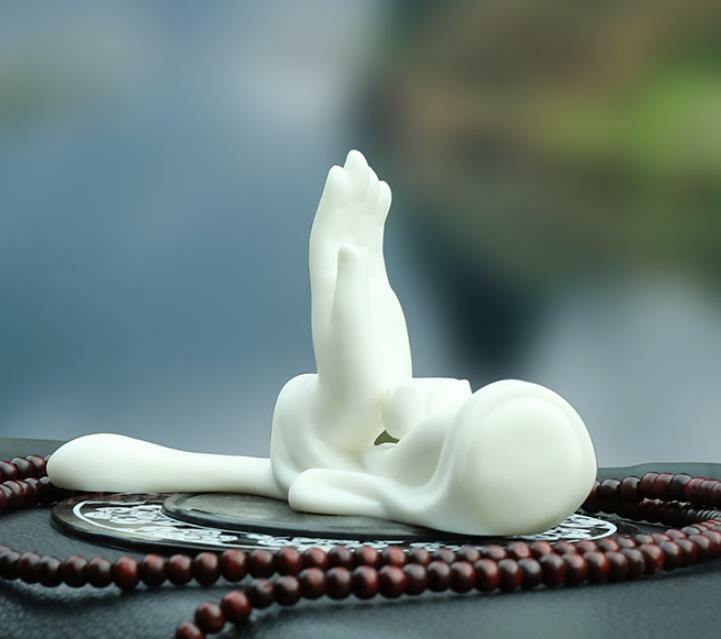 4.9″ China White Porcelain Ceramics Buddha’s-hand Censer Figurine Statue Statues
