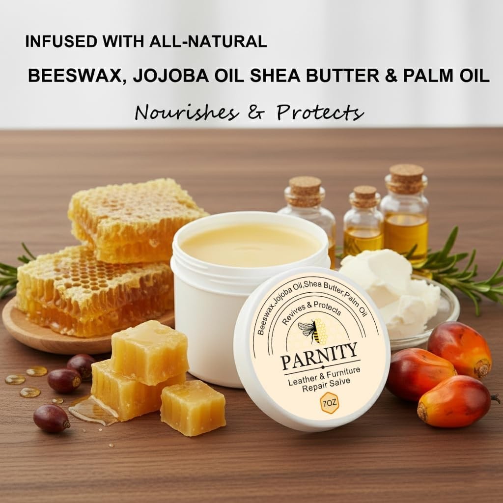 All-Natural Leather & Wood Furniture Repair Salve W/ Sponge 7oz Leather