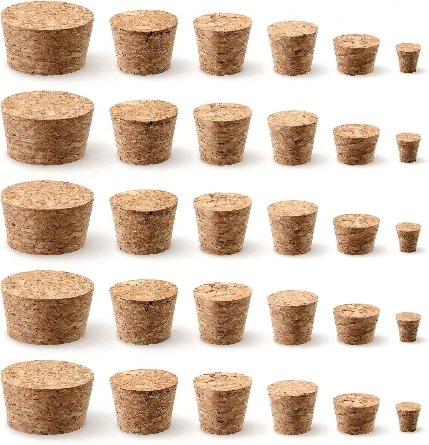 30 PCS Cork Stoppers Assorted Sizes Corks for Wine Bottles for Crafts Natural