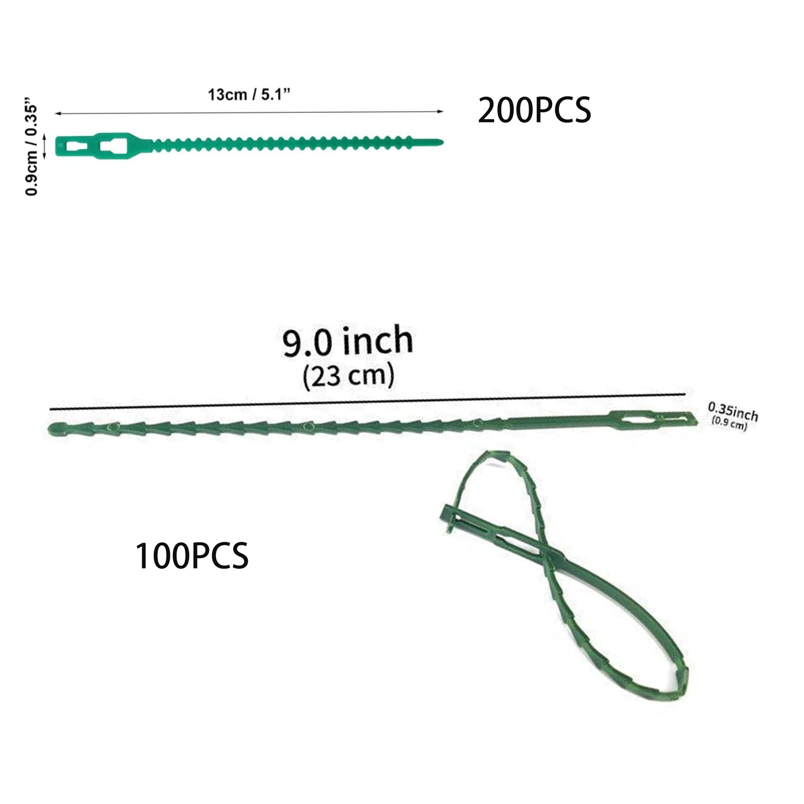 300 PCS Adjustable Plant Ties Flexible Garden Plant Ties, Green Multi-Functio…
