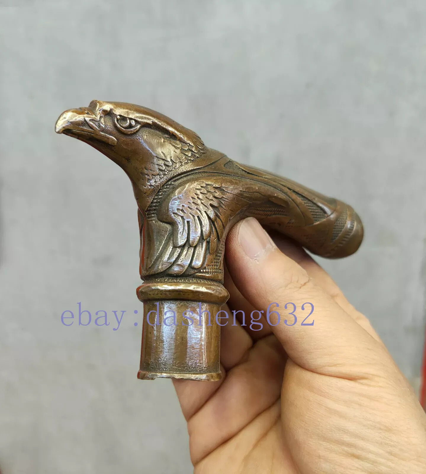 Victorian Old Hand Carved Eagle statues Antique Cane Walking Stick Head