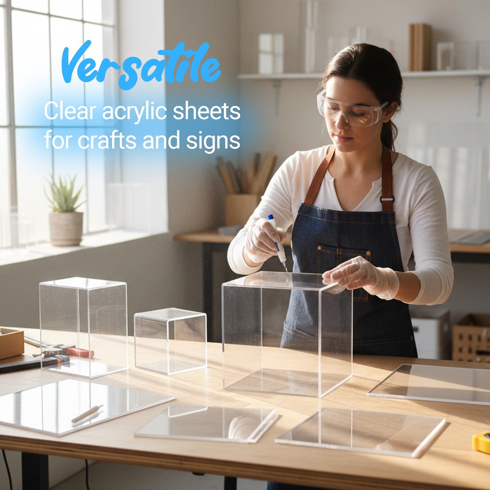 CALPALMY (2 Pack) 1/8″ Thick Clear Acrylic Sheets 12″x16″, Thick,