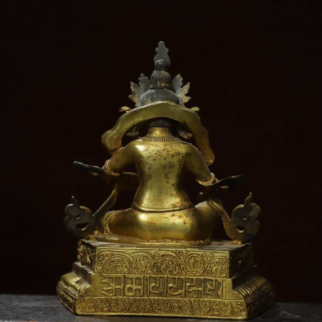 Bronze gilded statue of the Yellow God of Wealth