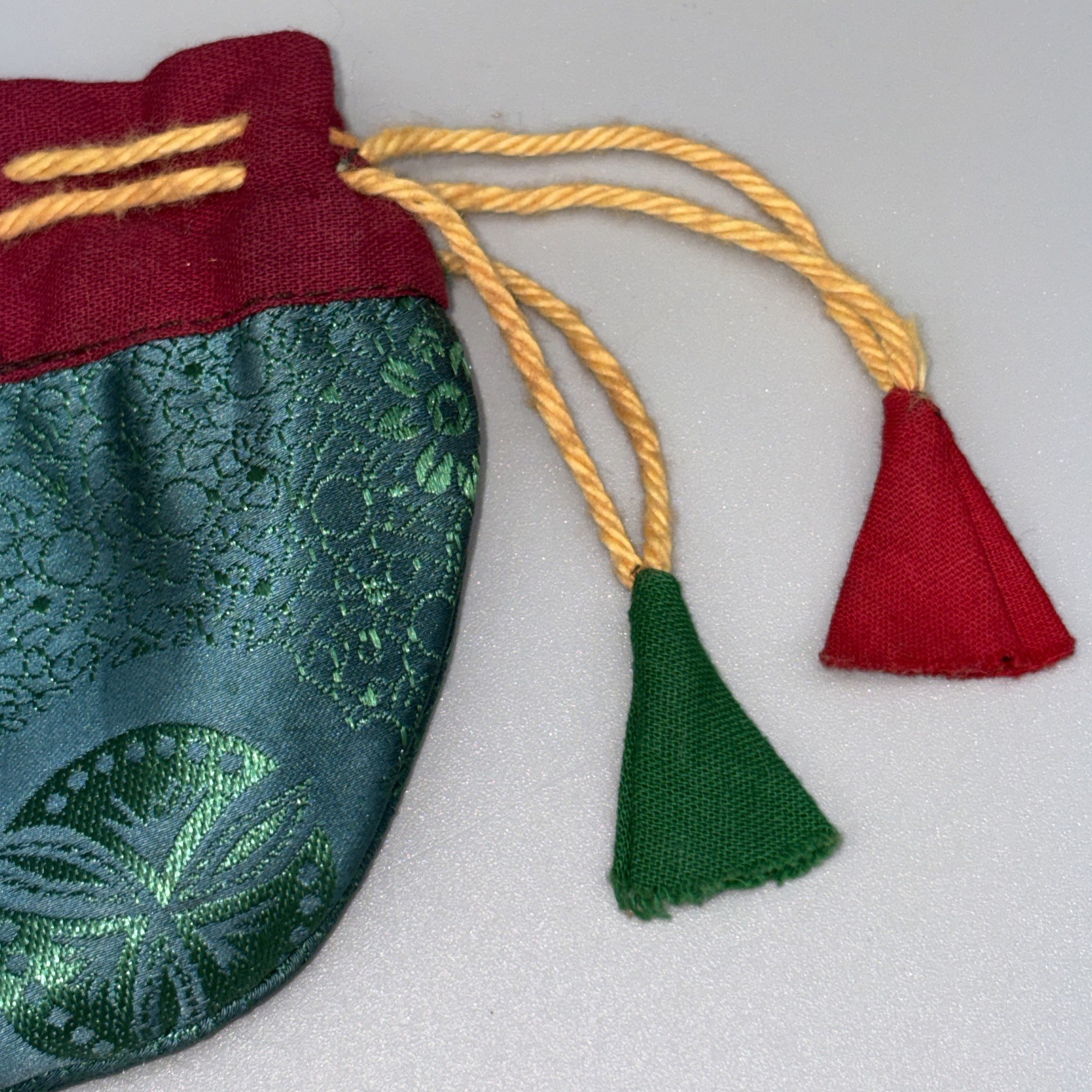 Vintage Chinese Silk Brocade Drawstring Jewelry Pouch & Wine Bottle Gift Bag Lot