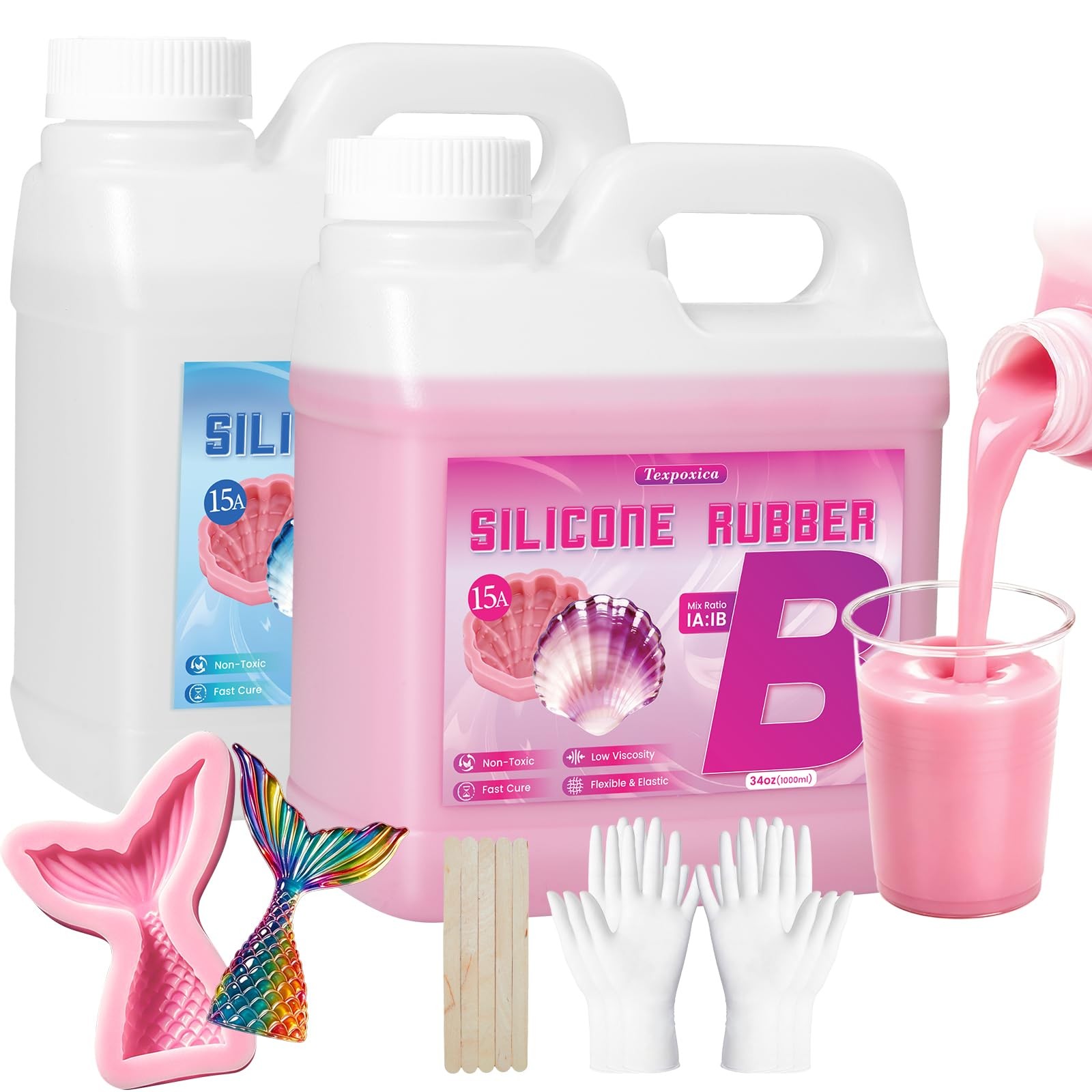 Silicone Mold Making Kit 68oz, 15A Platinum Cure Pink