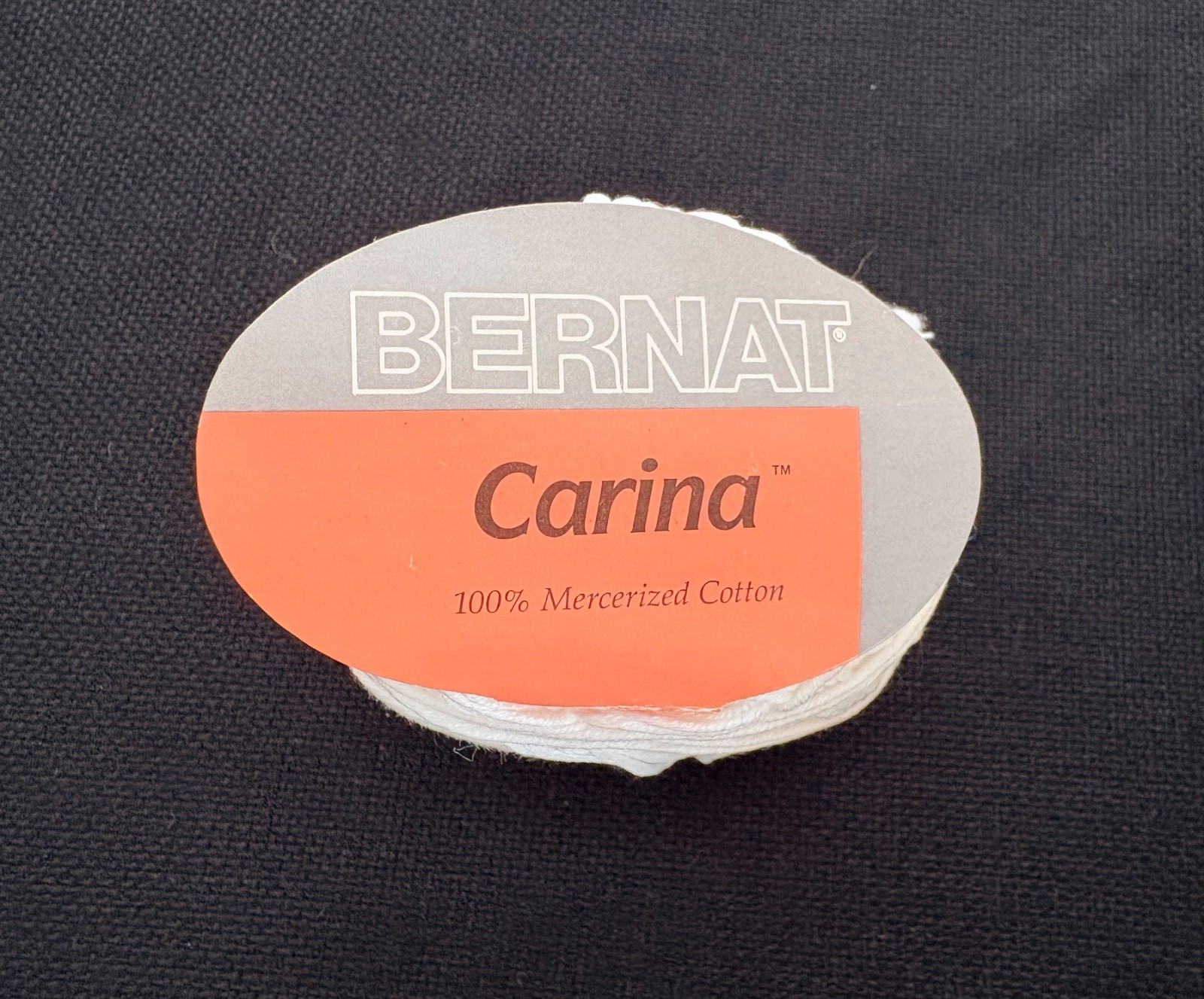 New Lot of 6 Bernat Carina Mercerized Cotton Yarn, #8042 White, 1.76 oz, Brazil