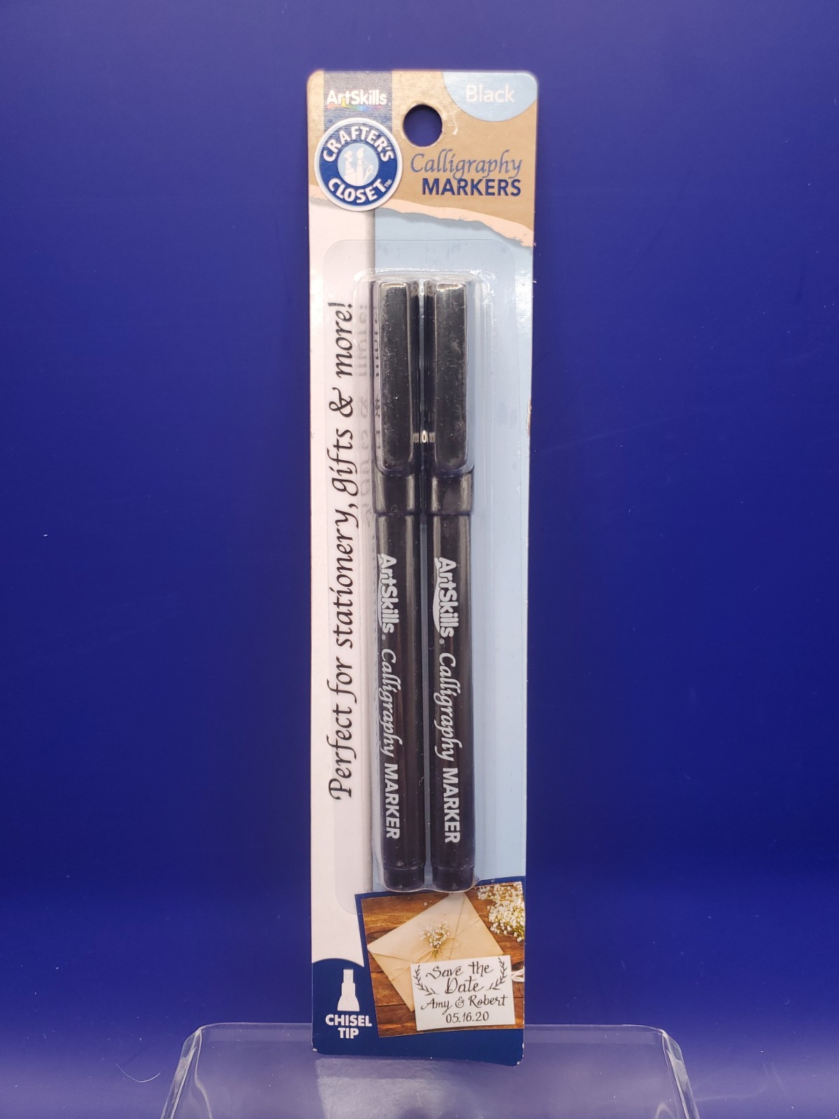 ArtSkills Crafters Closet Calligraphy Markers Black Chisel Tip 2-Count Pack New