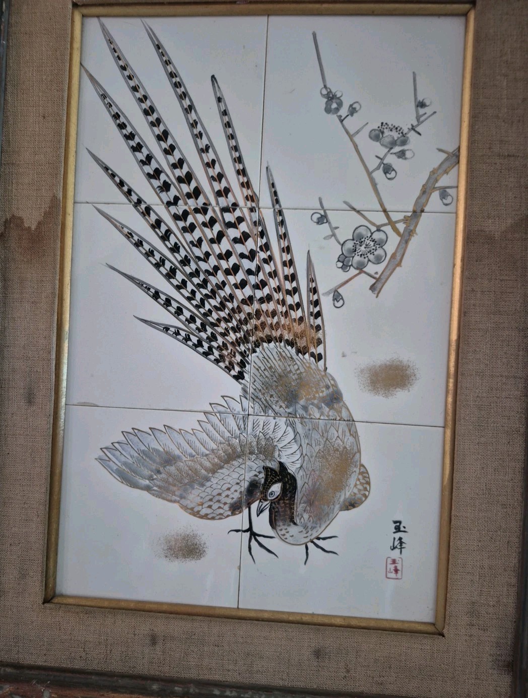 “Vintage Chinese Hand Painted Porcelain Wall Art – Bird Panels – Set of 2”
