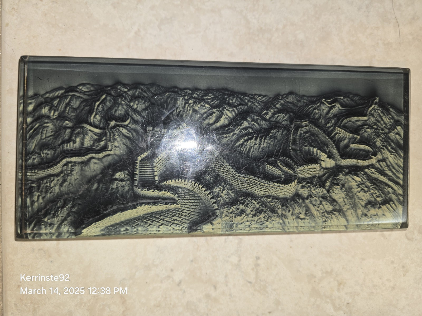 GREAT WALL OF CHINA SCENIC 3D ART STANDING PLAQUE MCM CHINESE DECOR 10″ X 4.5″