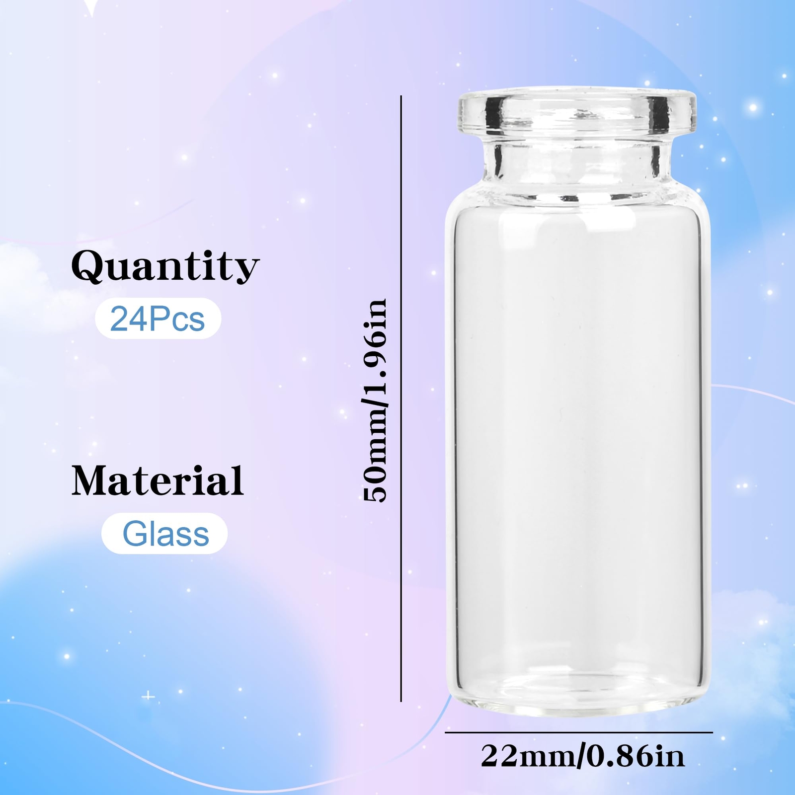 24 Pack Glass Bottles with Cork Stopper，Mini Glass bottle with cork，Small DIY