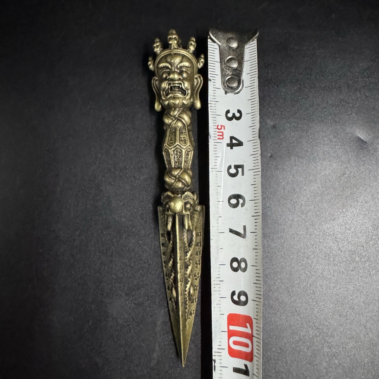 Brass Vajra Pestle Pendant Vintage Tibetan Dagger Amulet Men’s Copper Decor
