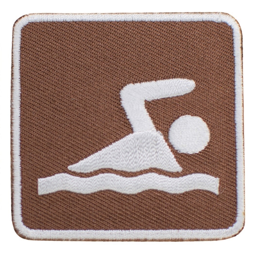Swimming Applique Patch – Lake Pool Park Sign Recreational Activity 2″ (Iron on)