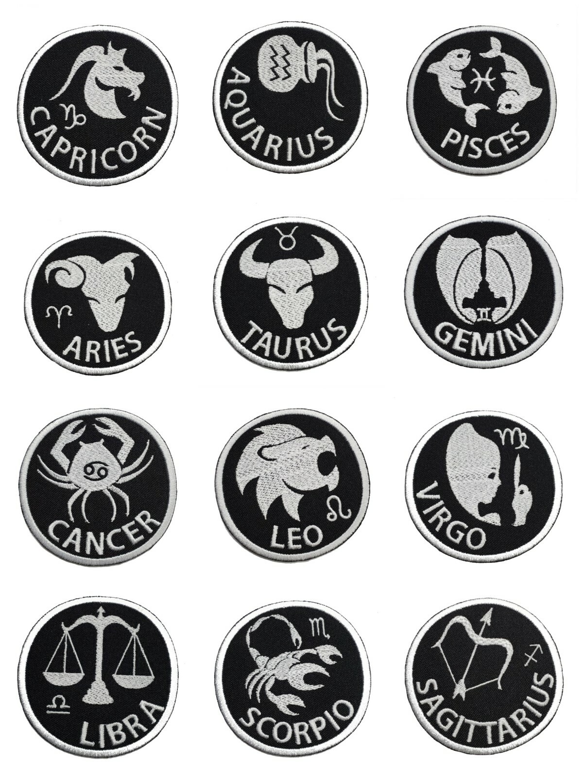 Scorpio Zodiac Embroidered Iron On Patch 2.9″ Choose Hook & Loop or Iron On