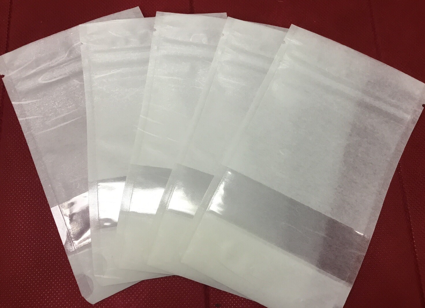 50 2oz White RicePaper Reclosable Zip Bag/window standup Craft Bead Candy Food