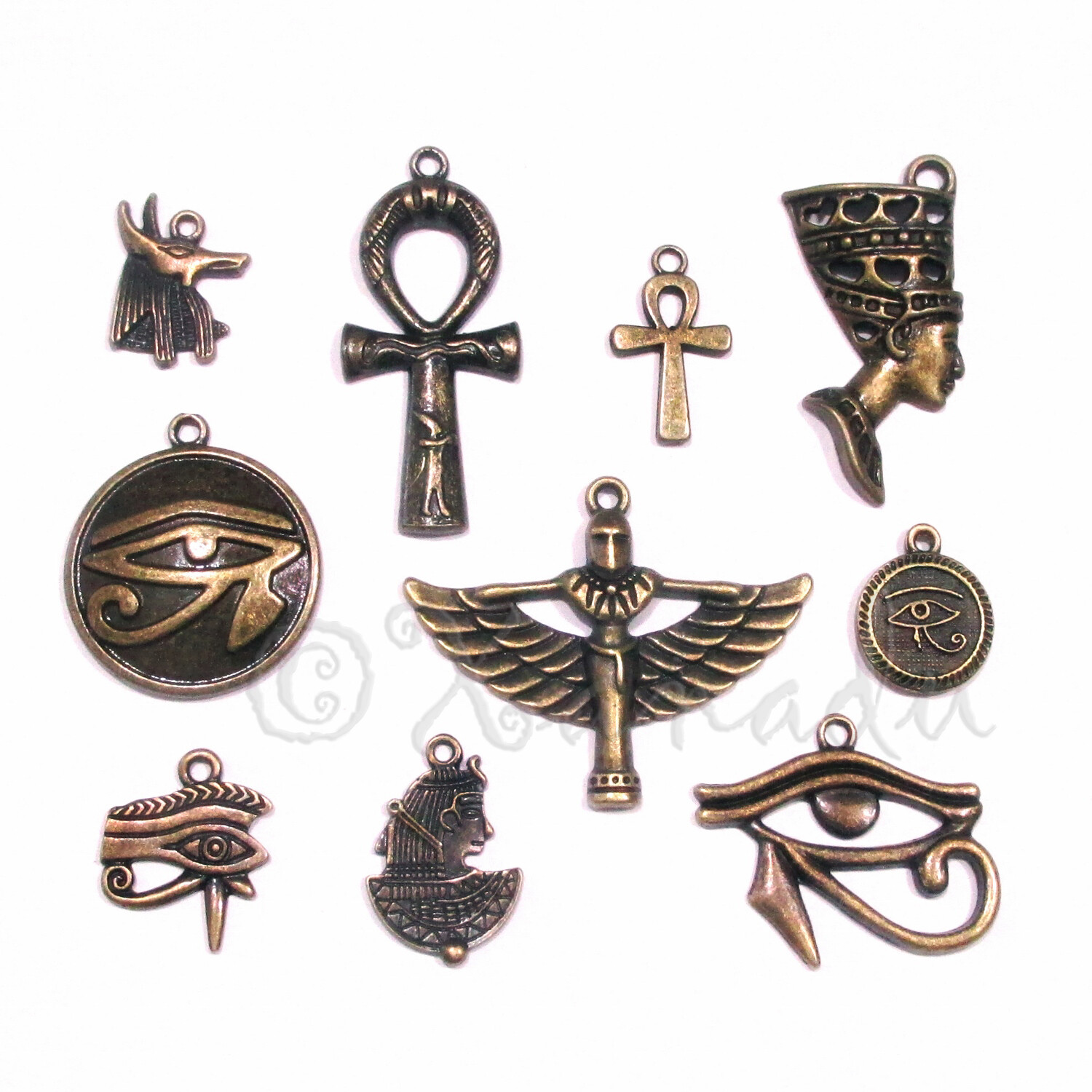 Egyptian Charms Set 10PCs Bronze Egypt Pendants Mix CM05202022 – 10, 20 Or 50PCs