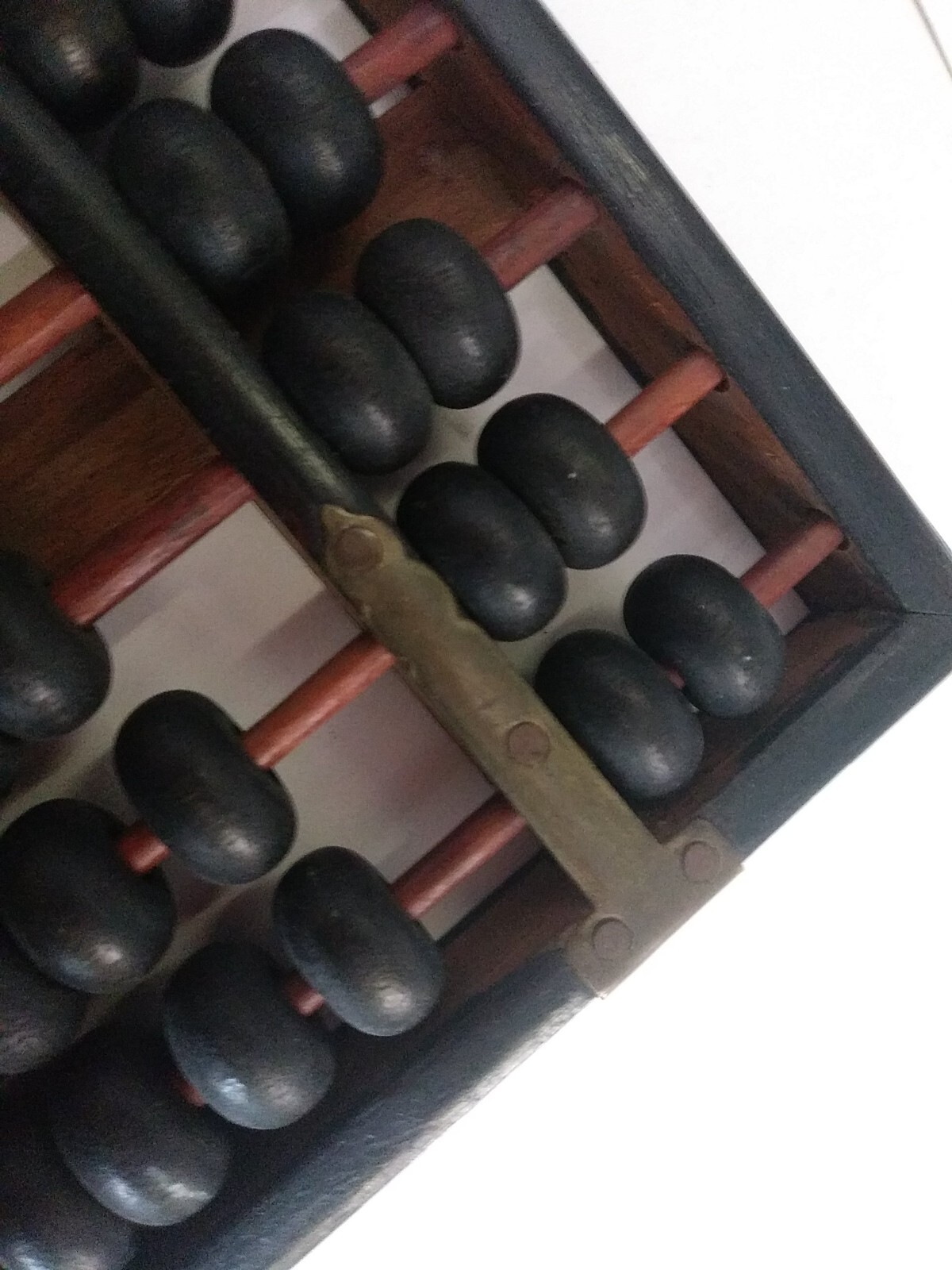 Vintage Wood Abacus 9 x 5 – 11 rows Chinese Brass Wood VINTAGE