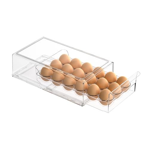 BPA Free Refrigerator Organizer Bins, Stackable Egg Holder, 18 18 Egg Holder