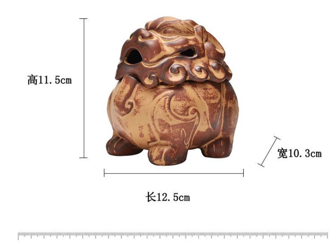 Chinese Suanni Ceramic Incense Burner Tea Table Ornament for Agarwood Sandalwood