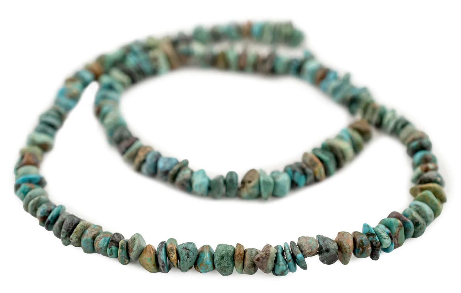 Rustic Turquoise Chip Beads 5-6mm Green Chips Synthetic Fiber 16 Inch Strand