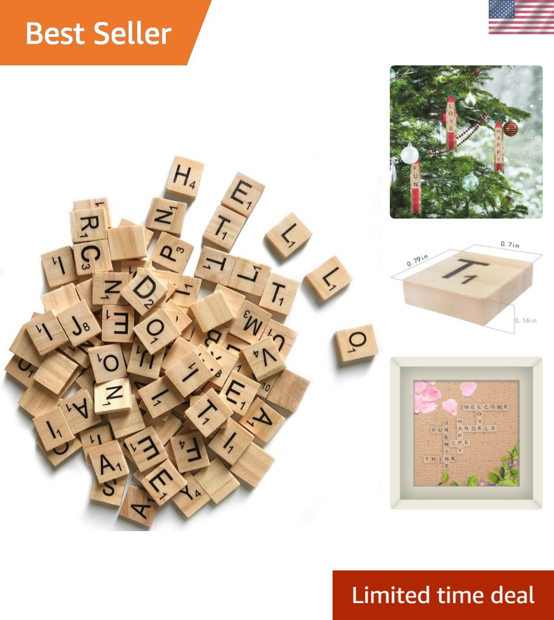 500 Pack Wooden Letter Tiles – Scrabble Replacement & Craft Set