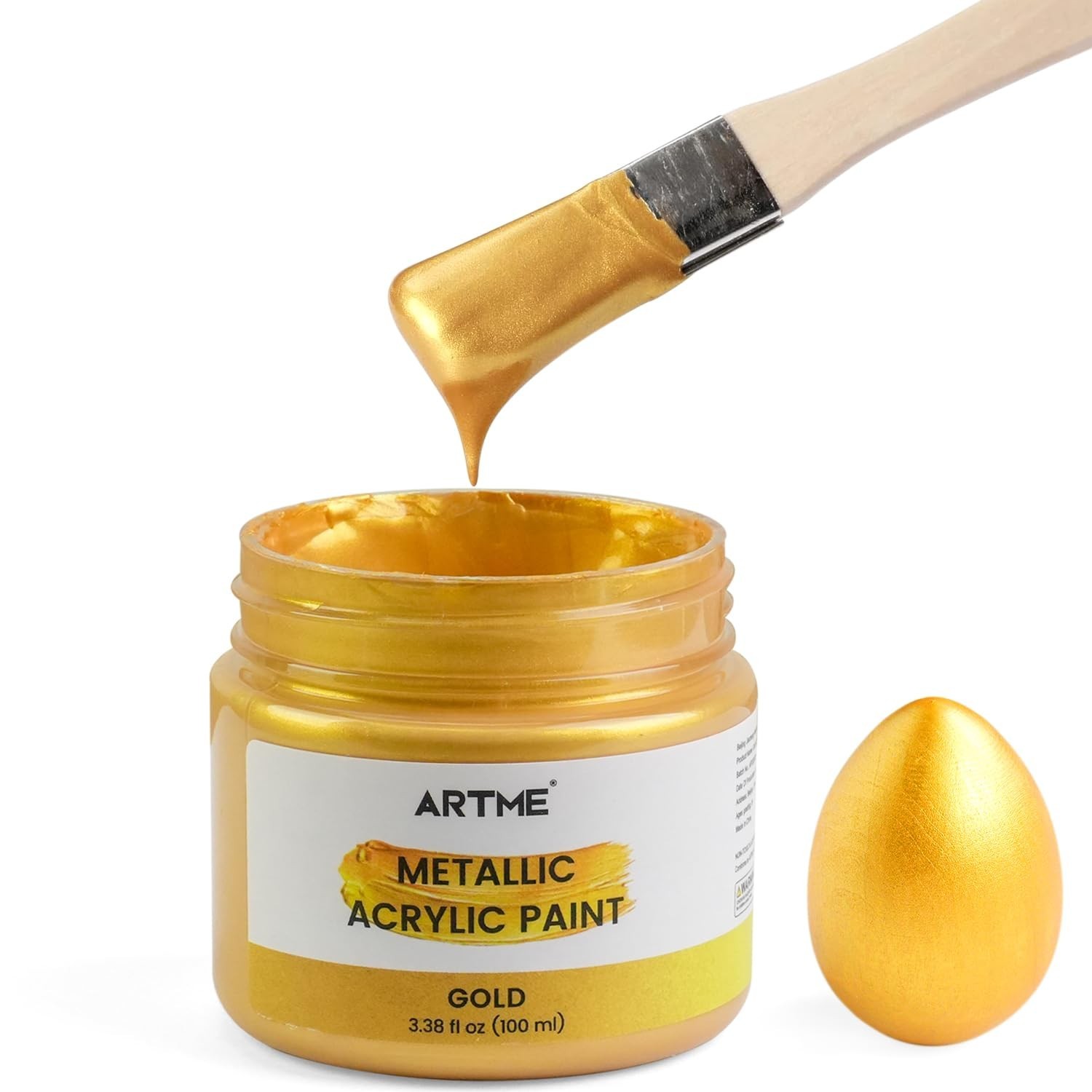Artme Acrylic Paint Metallic Gold, 100ml Gold Leaf Paint for Art Painting, Ha…