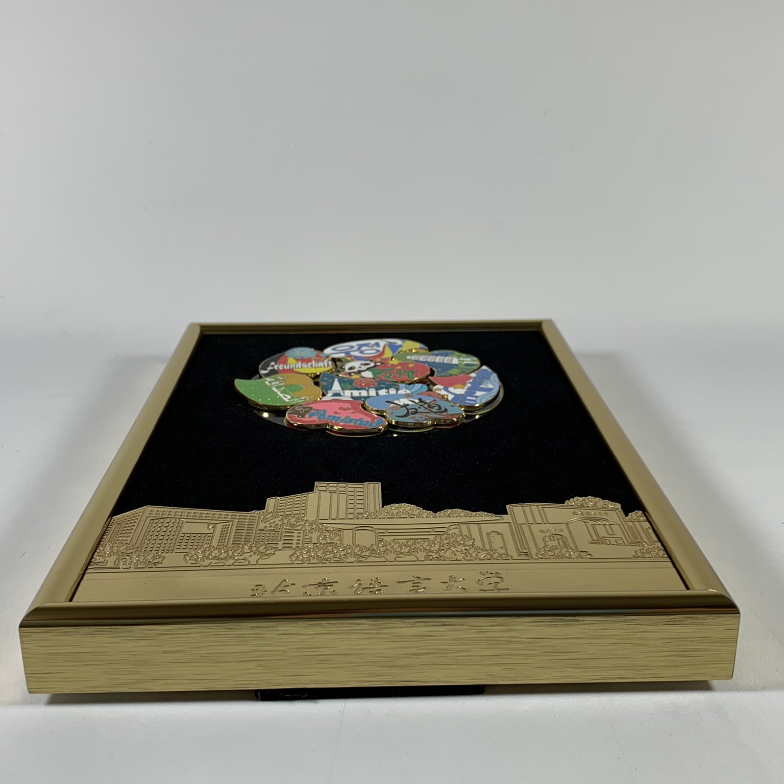 Beijing Language & Culture University Pin Plaque, Framed 9.5″ x 6.5″, with Box!