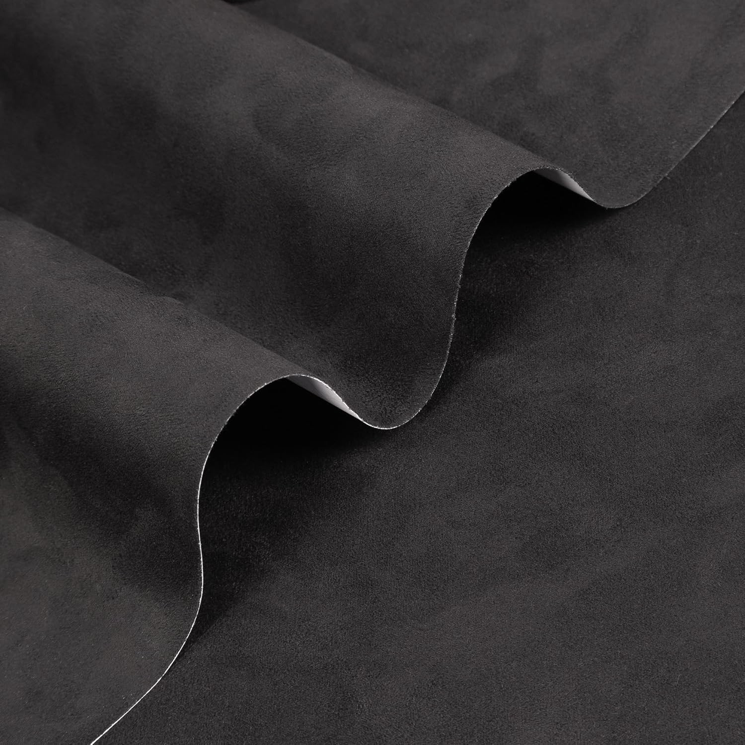 Black Suede Fabric Wrap Self Adhesive Car Interior Dashboard 12x59in Roll