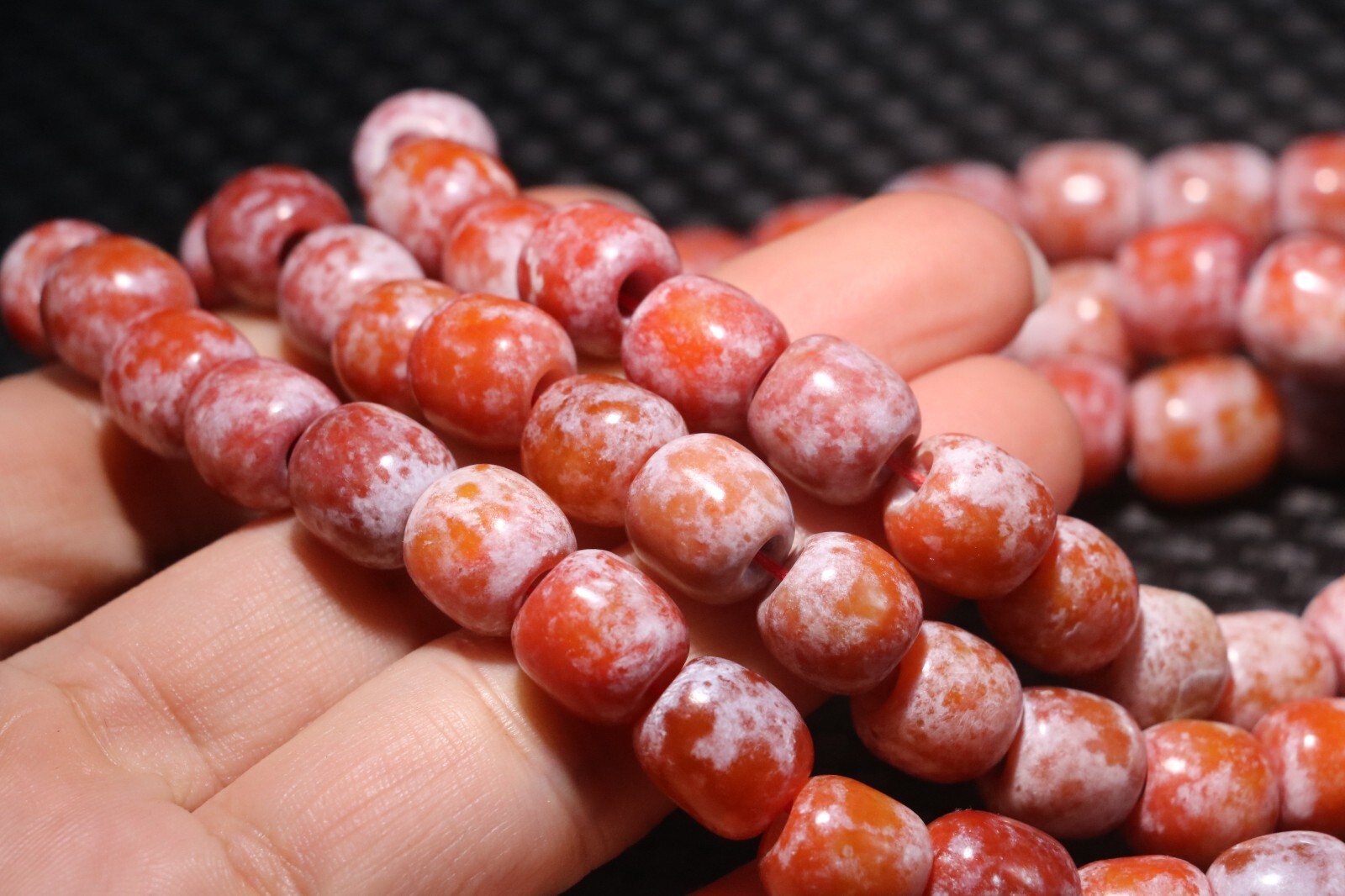 Neolithic Liangzhu CULTURAL Old JADE Leo Wealth Bead 108 Prayer Necklace Amulet