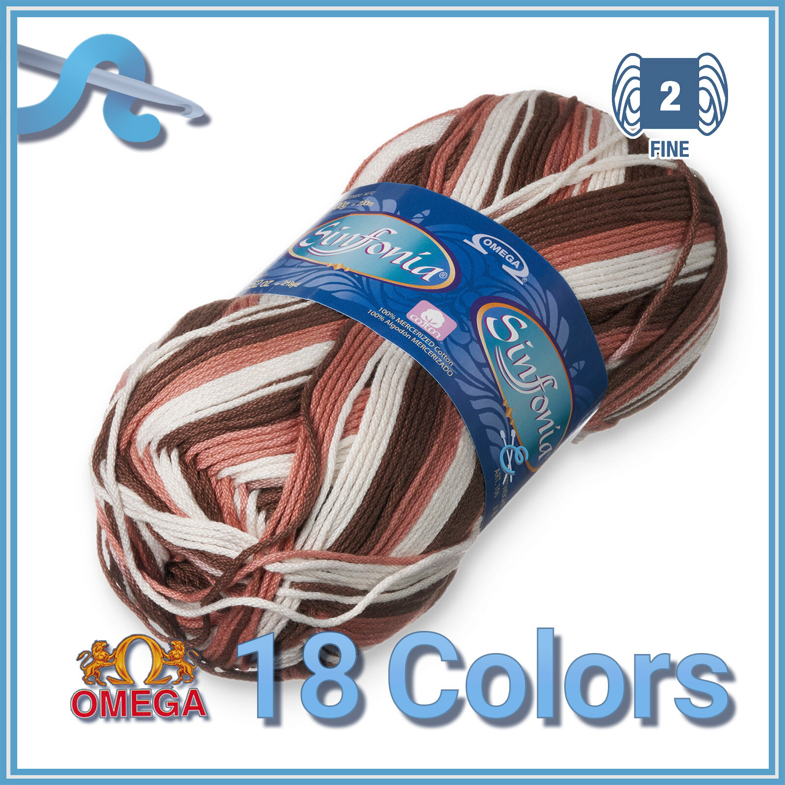 Sinfonia Variegated [100grs] – Omega 100% Mercerized Cotton Yarn