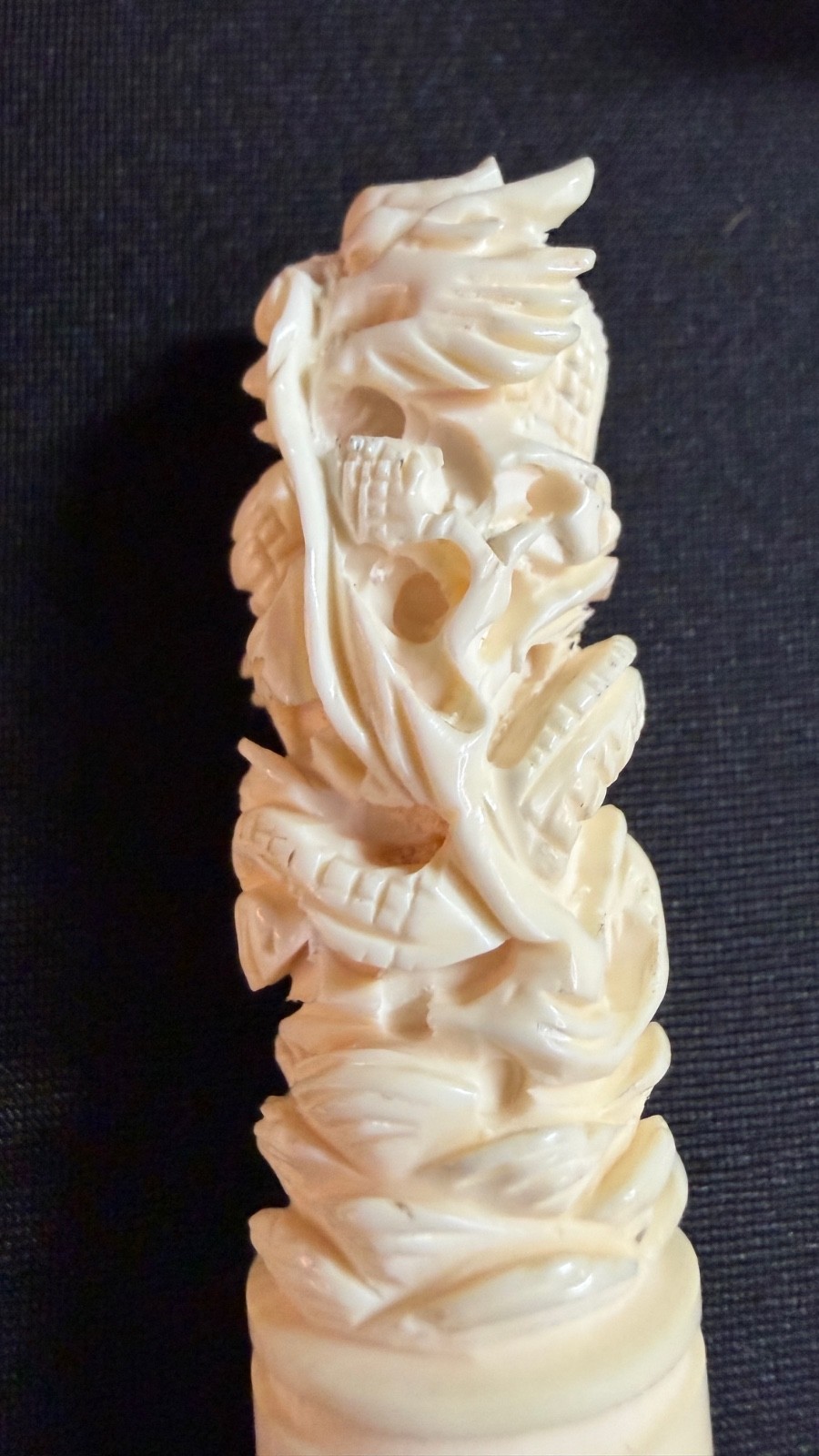 Vintage Pair of Chinese Chop Stamps Hand Carved Dragon & Rooster in Box