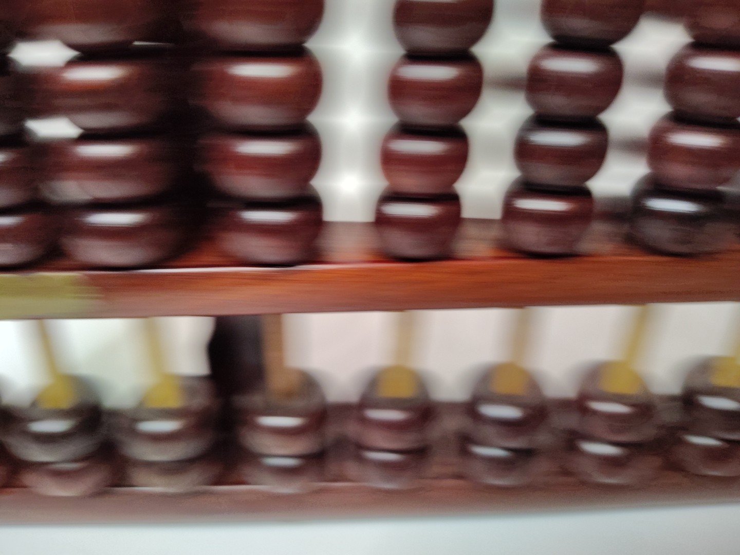 *Vintage* Chinese Abacus Wood & Brass Lotus Flower Brand 15 Row 105 Beads 14″X7″