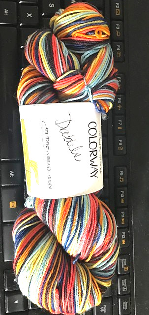Desert Vista Dyeworks – Viso – Self Striping Yarn – Sock “Dreidels”