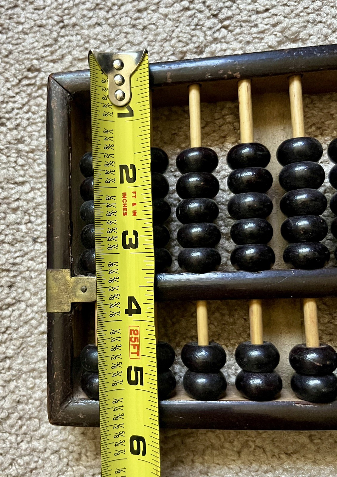 Rare Vintage Lotus Flower Brand Chinese Huanghuali Wood Abacus 13 Rod 91 Bead