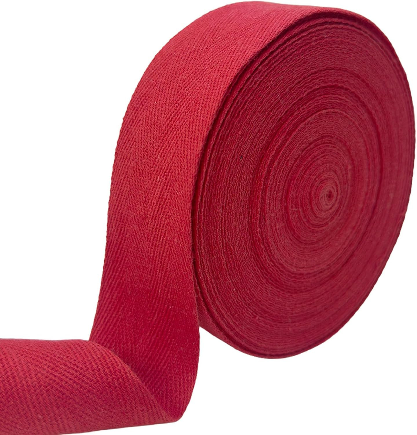 1 1/2 Inch Red Soft Herringbone Twill Tape Ribbon – 20 Yards Roll, Natural Cotto