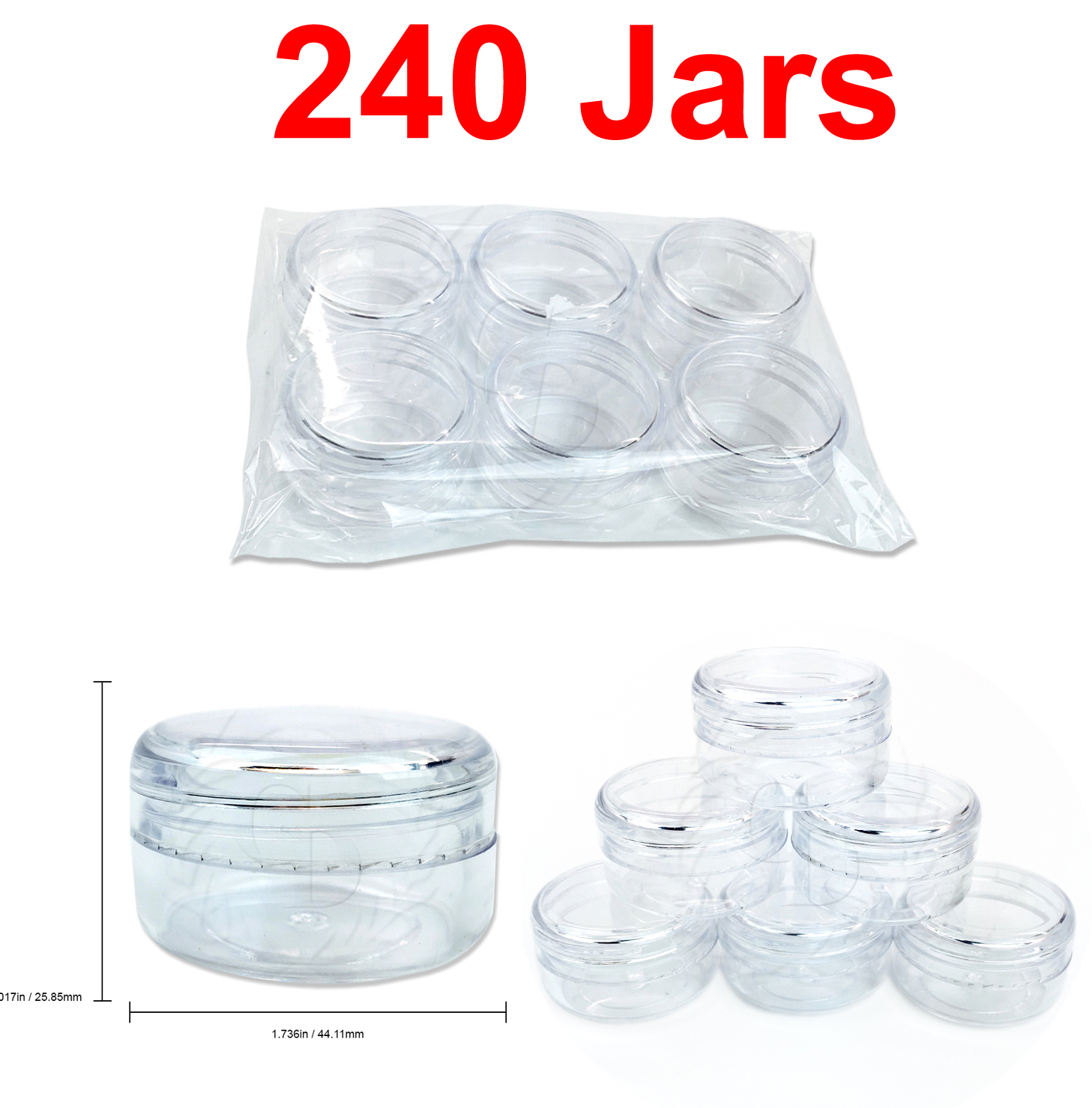 240 Pieces 15 Gram/15ML High Quality Lotion Cream Cosmetic Sample Jar Containers