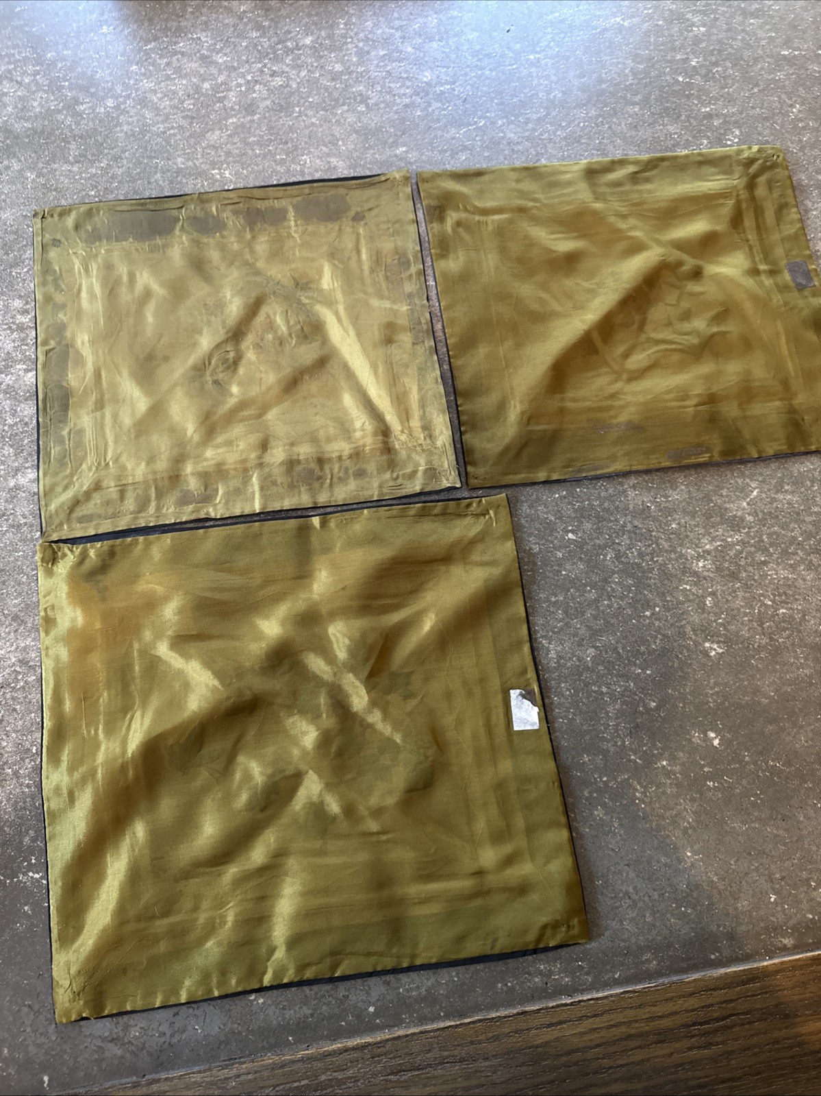 3 Lot Vintage Chinese Silk Embroidery Tapestry Butterfly Flowers Peony Panels