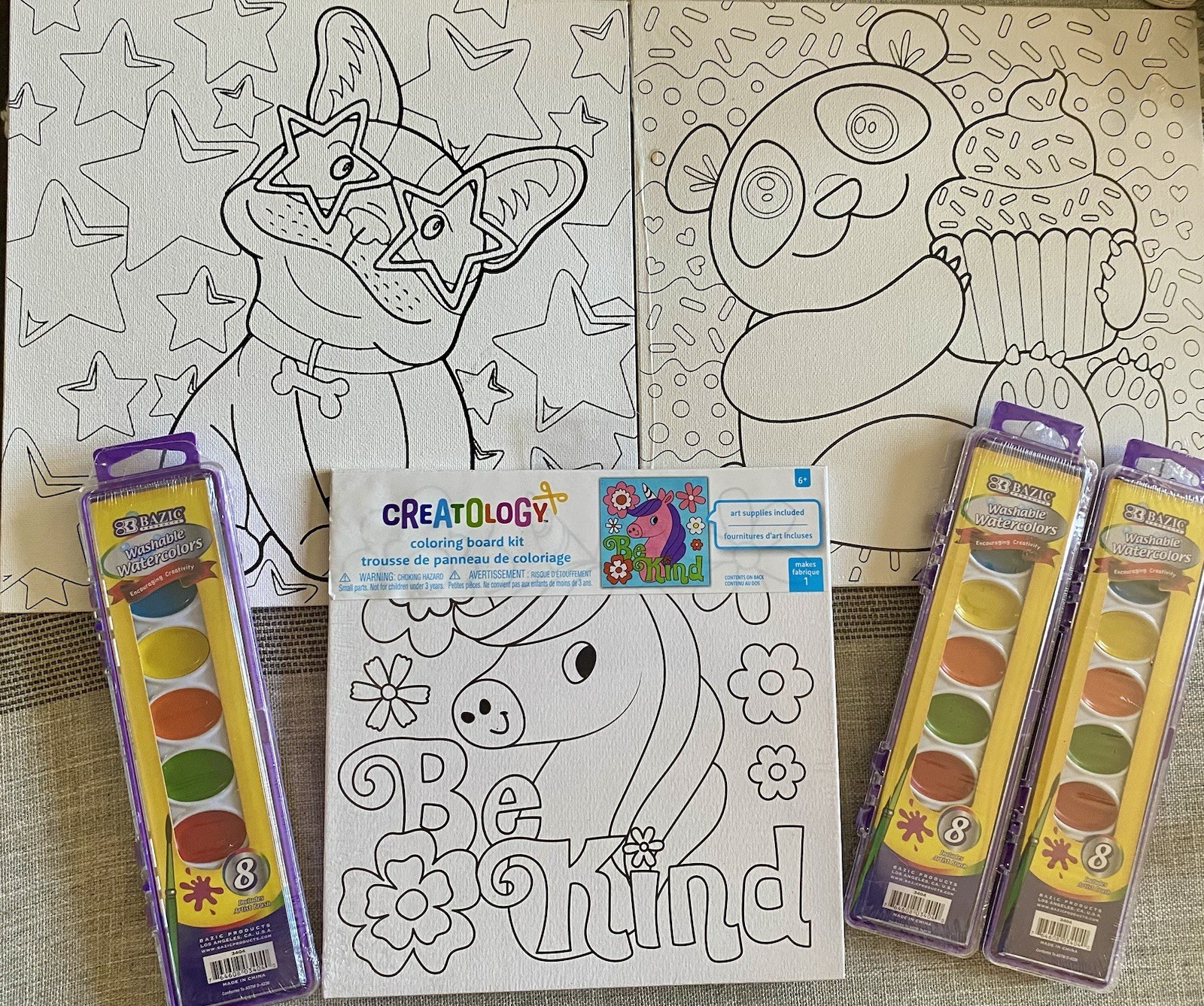 Creatology Be Kind Kids Coloring Kit and 2 coloring boards- New