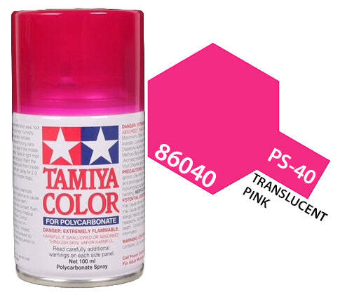 Tamiya 86040 PS-40 Translucent Pink Polycarbonate Spray Paint 100ml – US