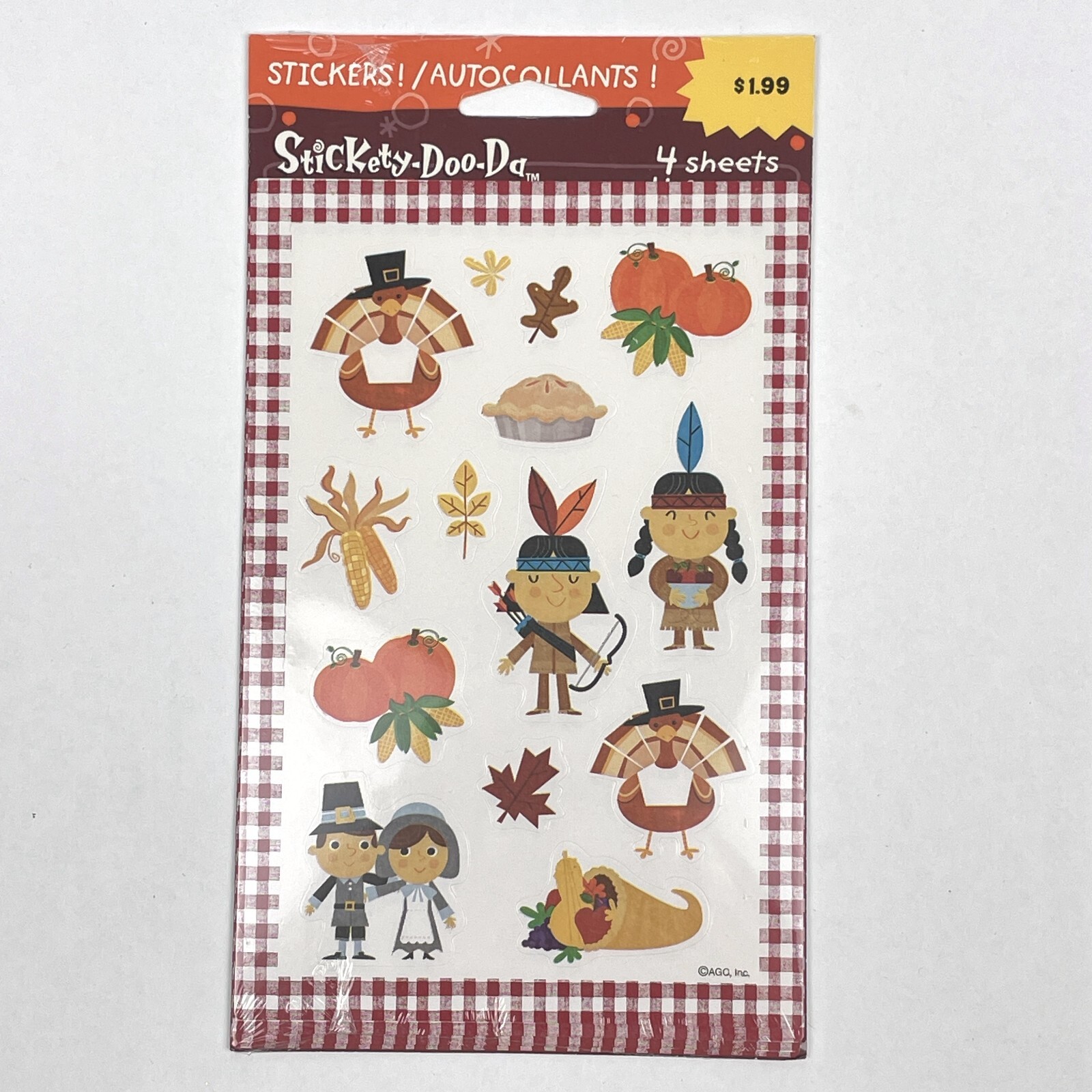 NEW Stickety Doo Da THANKSGIVING HARVEST American Greetings Stickers 4 Sheets