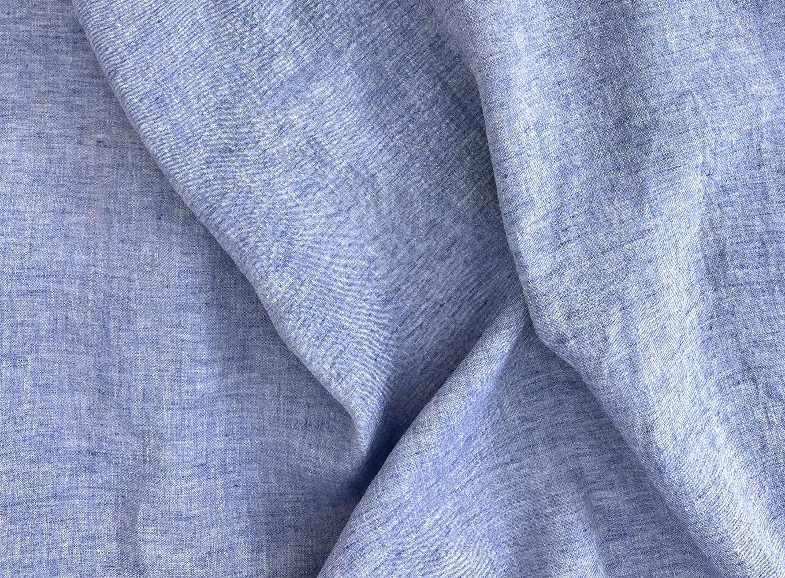 100 Linen Dyed Chambray Pre-Washed Lightweight Handfeel 5254 The Linen Lab