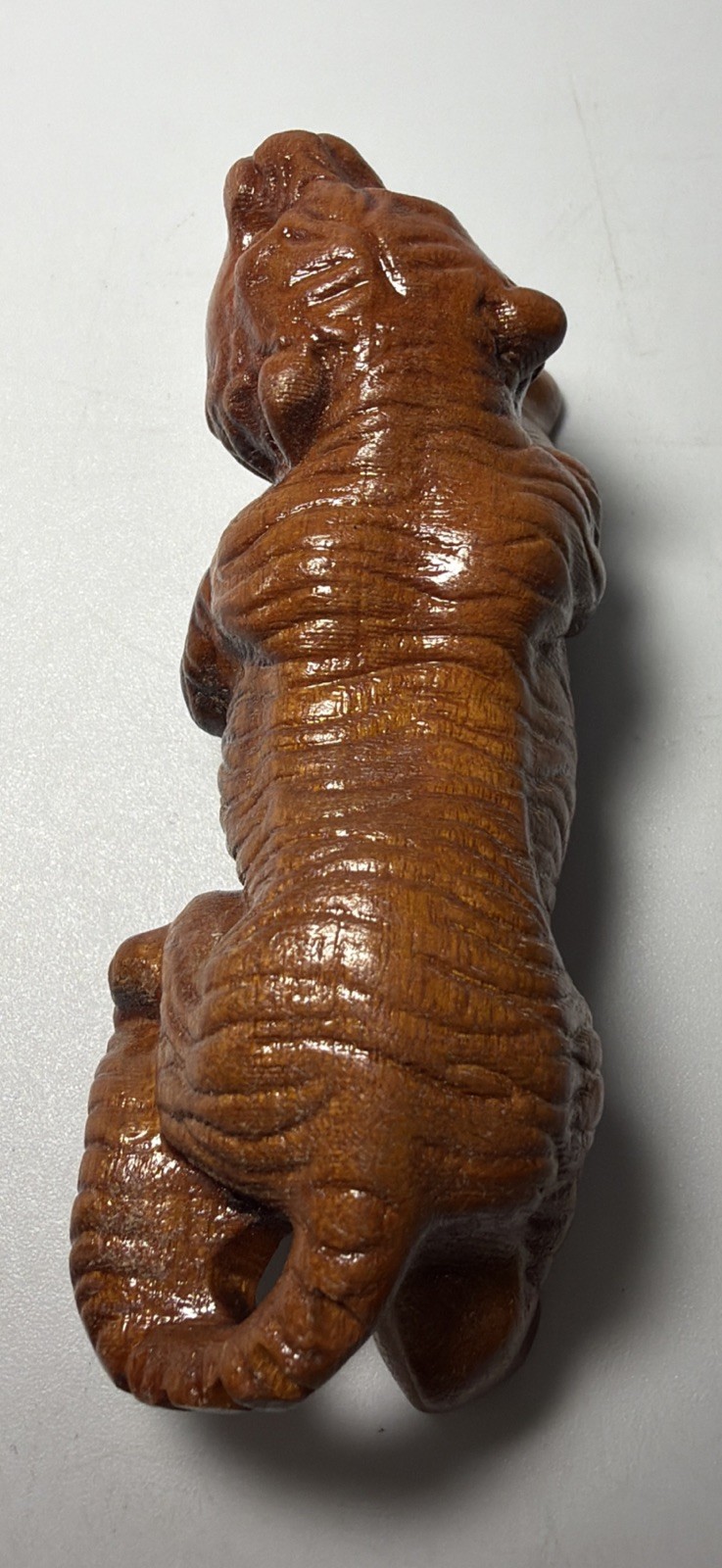 Chinese Zodiac Tiger Ornament Handmade Wood Carving