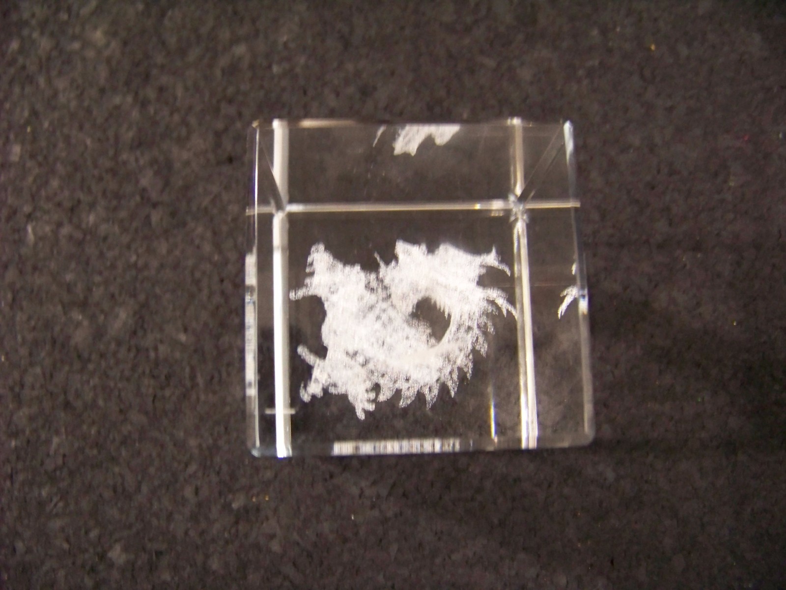 Chinese Dragon block internal laser etch design