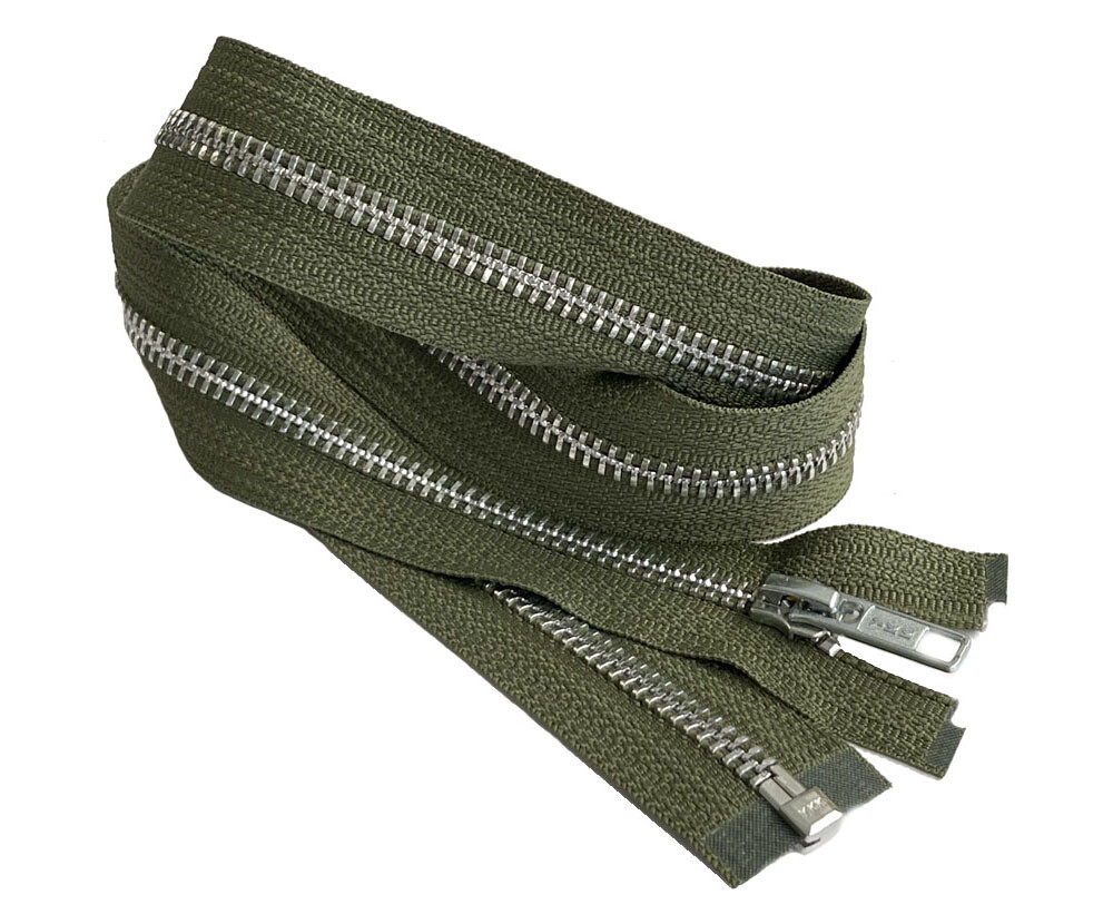 20 Inch YKK #5 Medium Weight Aluminum Metal Jacket Zipper Separating Made in USA
