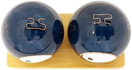Top Chi Yin Yang Baoding Balls with Bamboo Stand (Small 1.4 Inch)