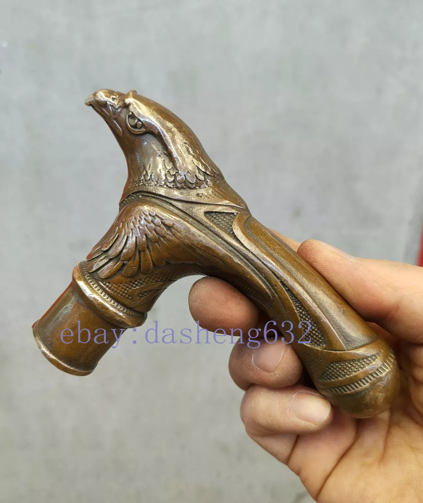 Victorian Old Hand Carved Eagle statues Antique Cane Walking Stick Head