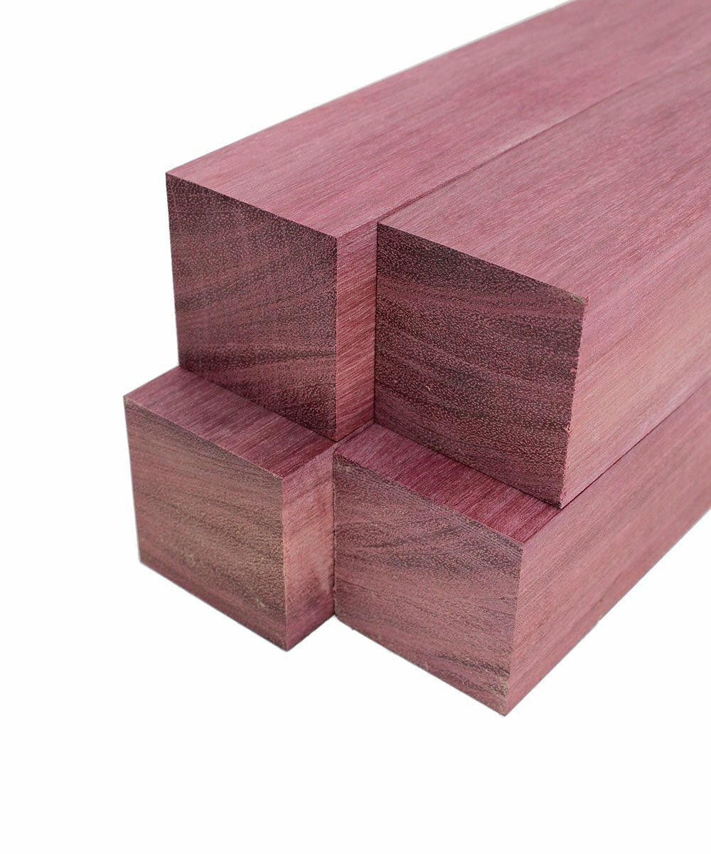 Purpleheart Lumber Square Turning Blanks – 2″ x 2″ (4 Pcs)