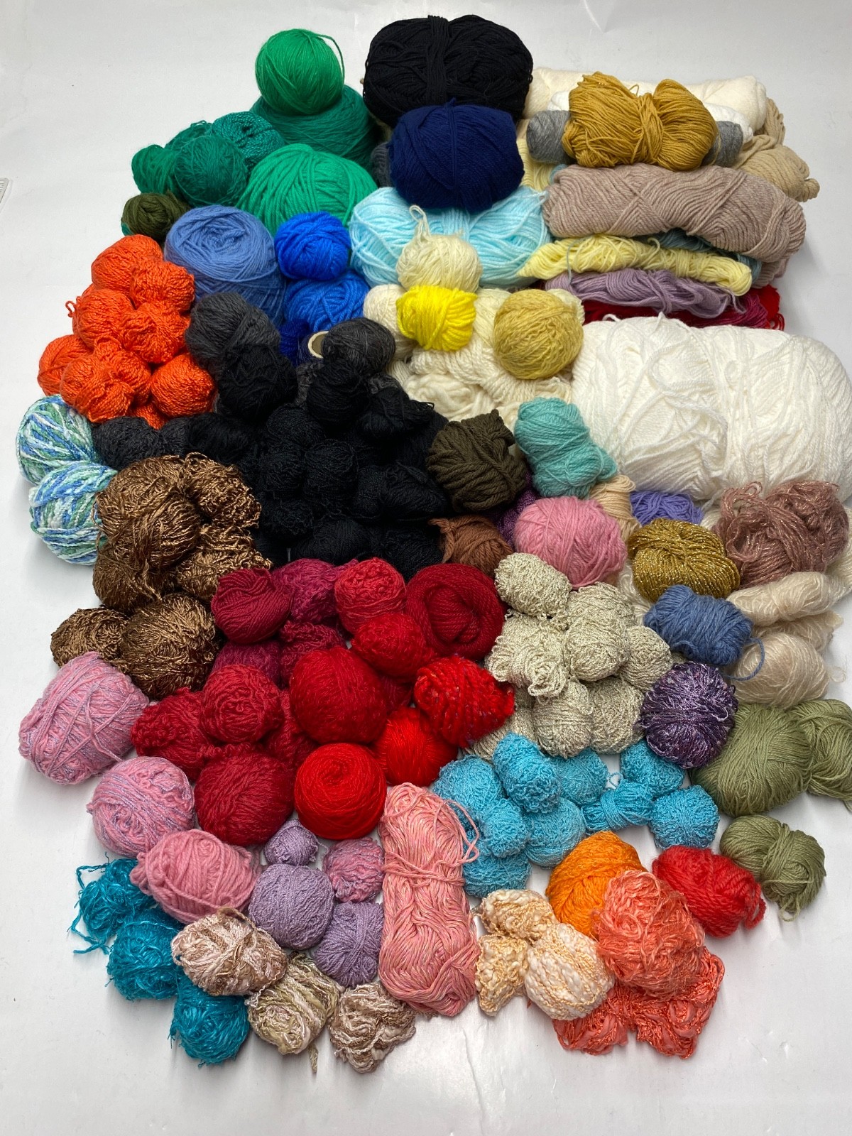 Mixed Yarn Scrap Remnant Lot – Assorted Types and Colors Vintage Unbranded 5lbs+