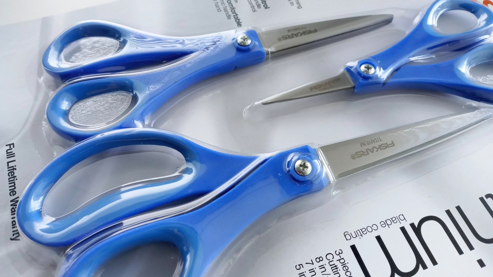 Fiskars 157690-1015 3 Piece Titanium Soft-Grip Scissors 5″ 7″ & 8″