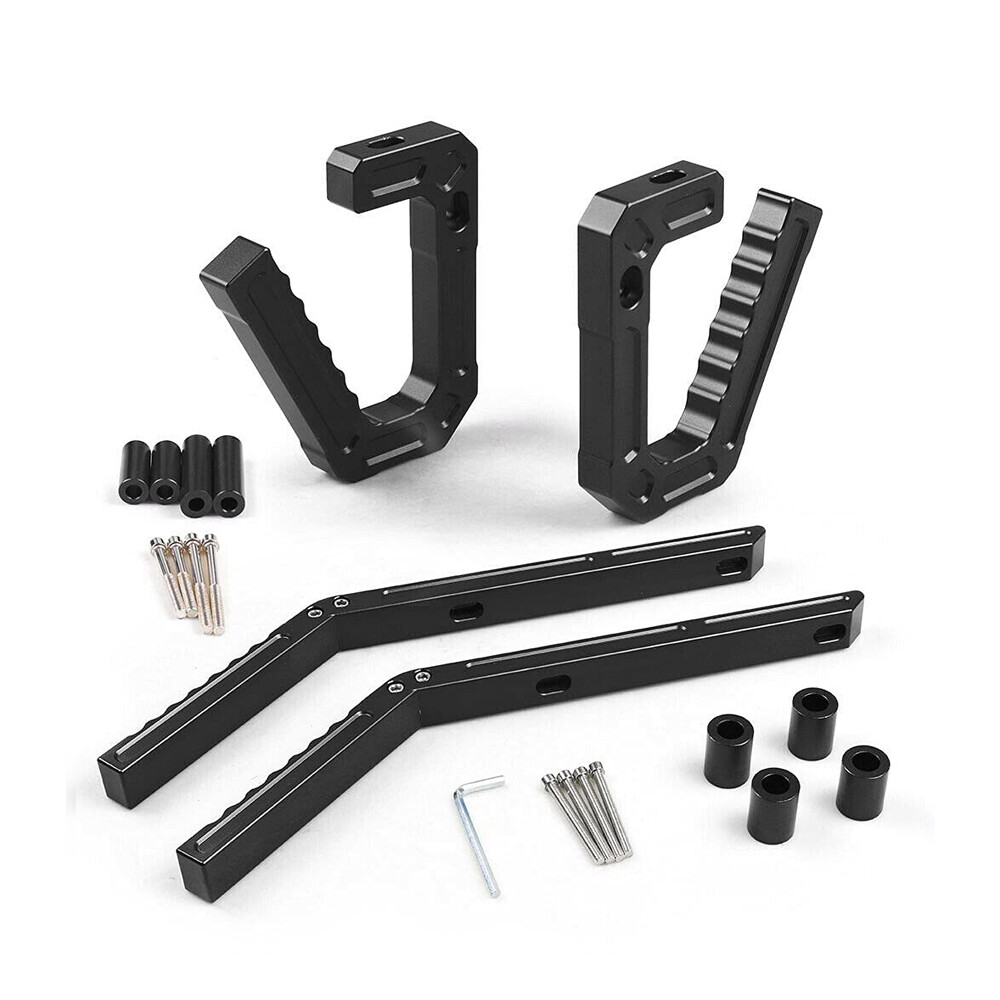 Aluminum Front + Rear Grab Handles Grip Bar for Jeep Wrangler JK 2007-2018 Black
