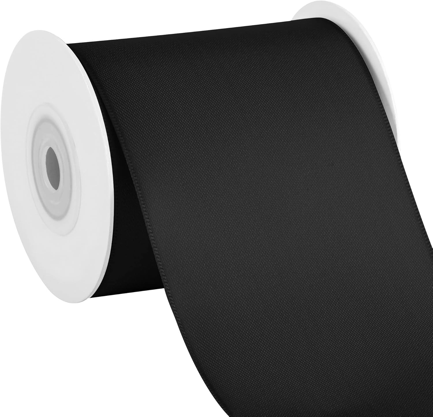 Black Double Faced Satin Ribbon, 3″ X 10 Yards, Solid Fabric Ribbons